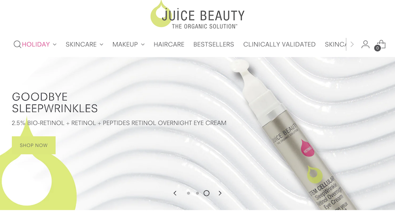 Homepage for one of the beauty affiliate programs.